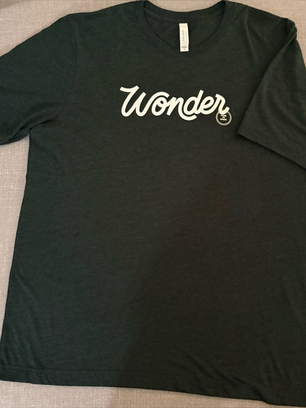 Bella Canvas Black Tee with White "Wonder" Script